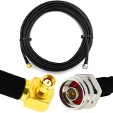 SMA Male Right Angle / N Male Hex 30м IP67 коаксиальный кабель — эластичный HF-400-UF (эквивалент LMR400 UF UltraFlex)